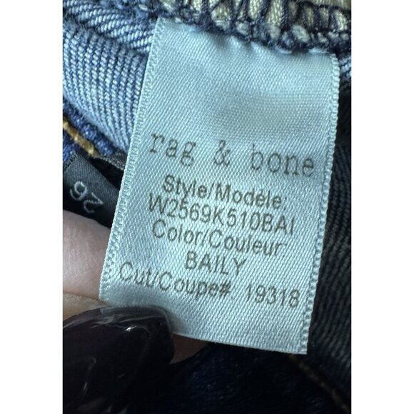 Rag & Bone Women’s Sz 26 High Rise Slim Straight Jeans in Bailey - Picture 5 of 8